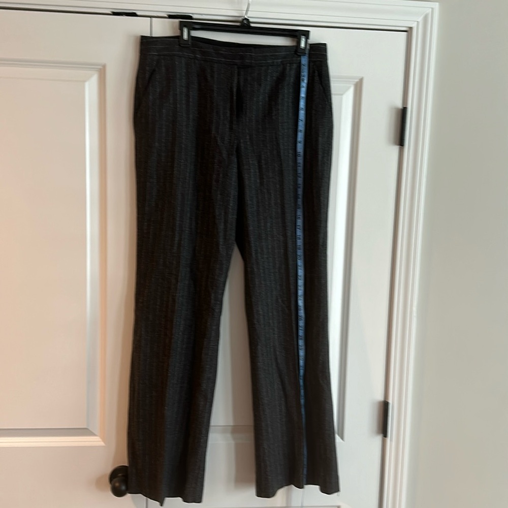 J crew pinstripe wool lined flat front pants size 10/12